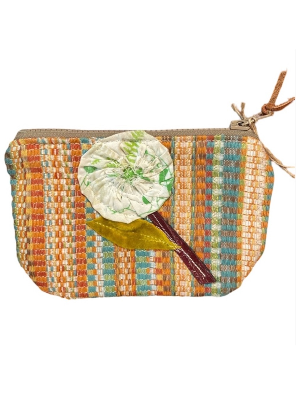 Hand Crafted Handmade Artisan Floral Canvas Clutch